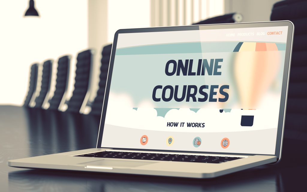 Computer showing online courses online