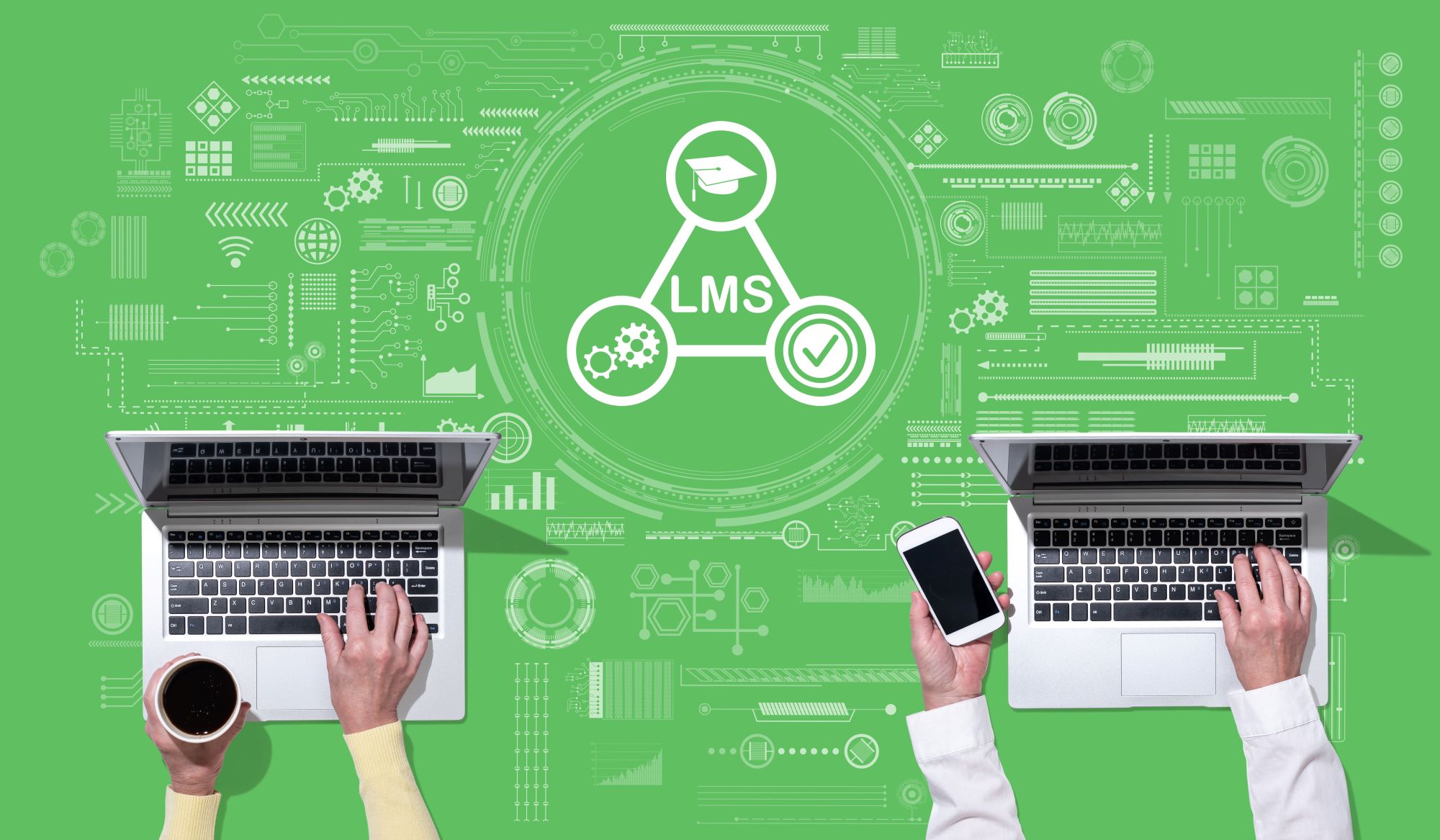 LMS infographic showing 2 images